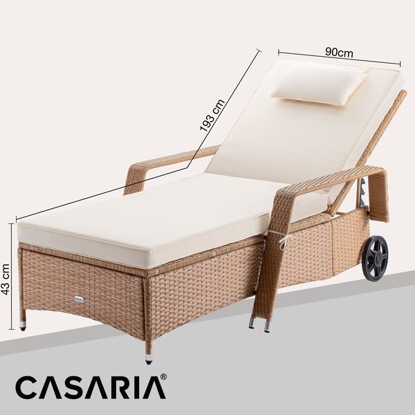 Deuba Recliner de lux cu roti, bej