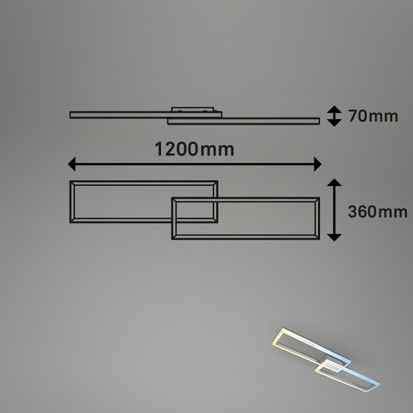 Briloner 3761019 - Plafonieră LED dimabilă LED/45W/230V 2700-6500K+telecomandă crom mat