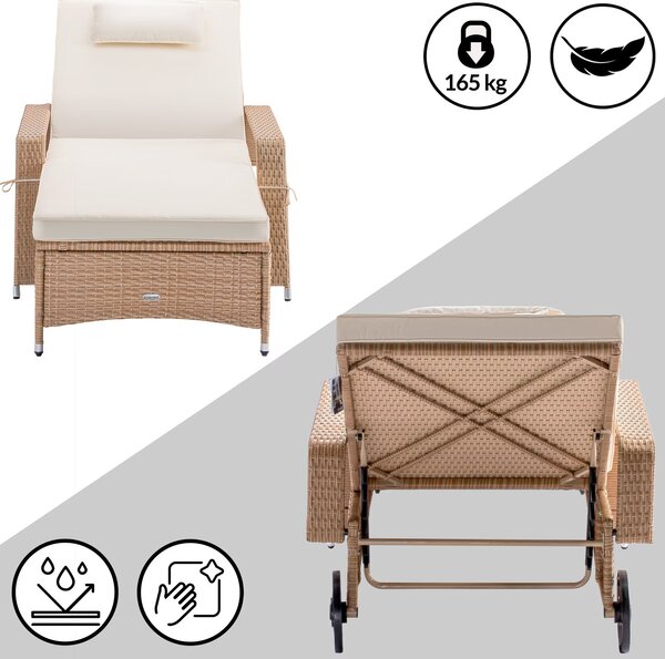Deuba Recliner de lux cu roti, bej