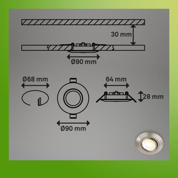 Briloner 7587032 - Set de 3 plafoniere LED pentru baie KLIRA, 4,9 W, 230 V, IP23, crom
