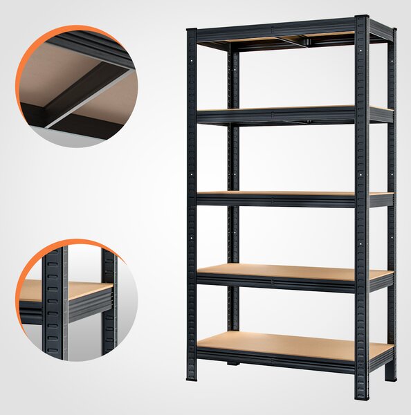 Deuba Set 2 rafturi 180x90x40cm - negru