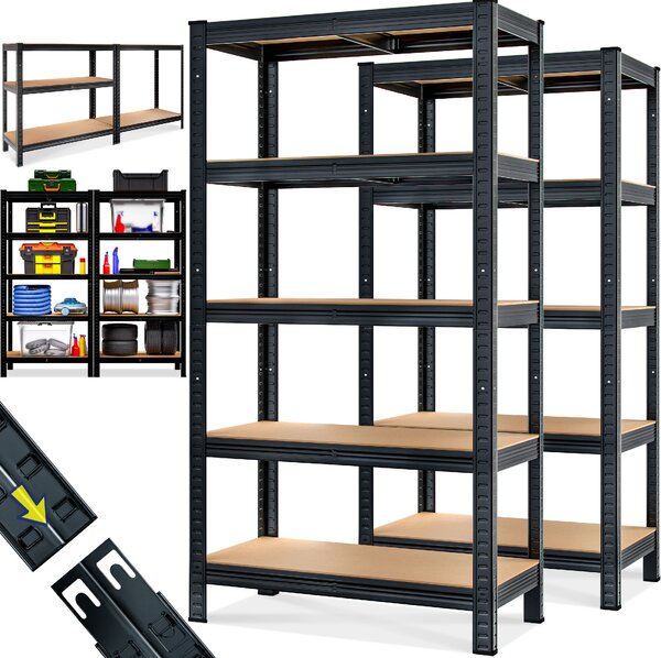 Deuba Set 2 rafturi 180x90x40cm - negru