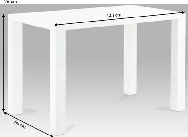 Masa ASPER TYP NEW 3, alb, 140x80x76 cm