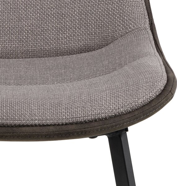 MAZZONI EXPORT IDA Taupe Gri Deschis/Antracit Maro (material Basel 34/Preston 96) - SCAUN TAPIȚAT MODERN PENTRU SALON/SUFRAGERIE LOFT