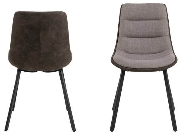 MAZZONI EXPORT IDA Taupe Gri Deschis/Antracit Maro (material Basel 34/Preston 96) - SCAUN TAPIȚAT MODERN PENTRU SALON/SUFRAGERIE LOFT