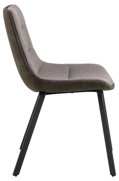MAZZONI EXPORT IDA Taupe Gri Deschis/Antracit Maro (material Basel 34/Preston 96) - SCAUN TAPIȚAT MODERN PENTRU SALON/SUFRAGERIE LOFT