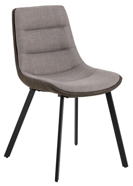 MAZZONI EXPORT IDA Taupe Gri Deschis/Antracit Maro (material Basel 34/Preston 96) - SCAUN TAPIȚAT MODERN PENTRU SALON/SUFRAGERIE LOFT
