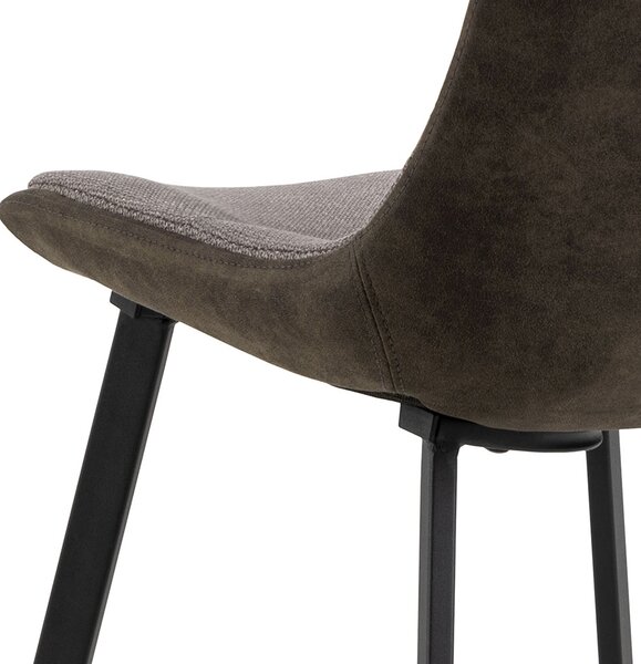 MAZZONI EXPORT IDA Taupe Gri Deschis/Antracit Maro (material Basel 34/Preston 96) - SCAUN TAPIȚAT MODERN PENTRU SALON/SUFRAGERIE LOFT