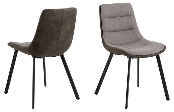 MAZZONI EXPORT IDA Taupe Gri Deschis/Antracit Maro (material Basel 34/Preston 96) - SCAUN TAPIȚAT MODERN PENTRU SALON/SUFRAGERIE LOFT