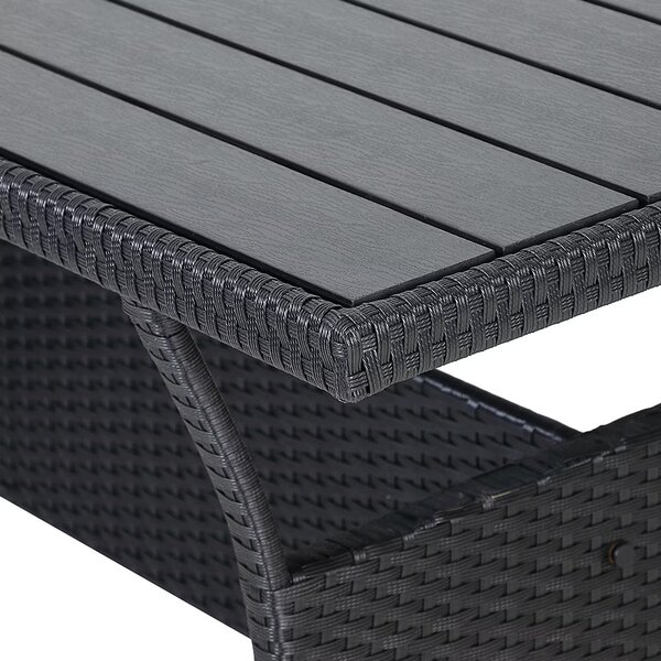 Deuba Set rattan Sedan + fotoliu + 2x taburet - negru