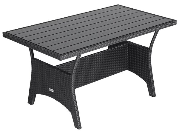 Deuba Set rattan Sedan + fotoliu + 2x taburet - negru