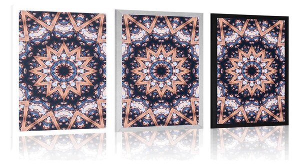 Poster Mandala cu elemente interesante pe fundal