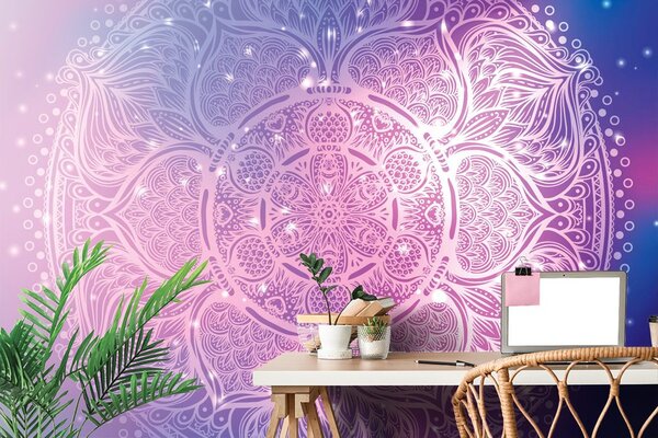 Tapet Mandala indiană cu fundal galactic
