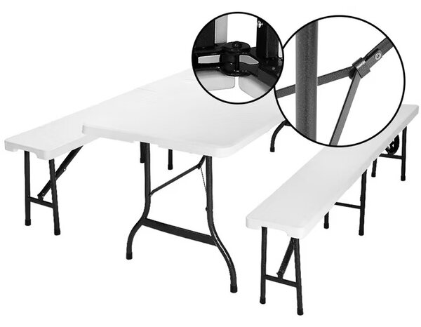 Deuba Set pentru bere 183 cm - alb