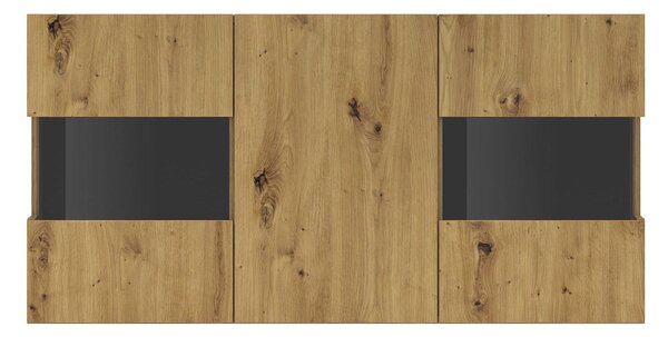 Z0ND0 Vitrină Avernic Typ 25 (negru + Stejar artisan). 1042058
