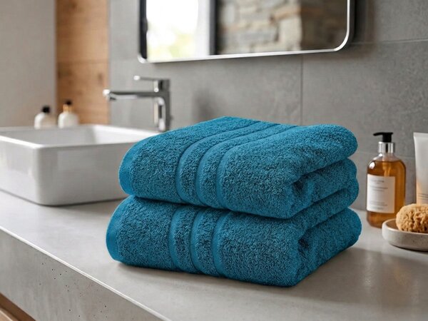 Prosop CONFORT 50 x 100 cm azur, 100% bumbac