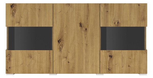 Z0ND0 Vitrină Avernic Typ 25 (negru + Stejar artisan). 1042058