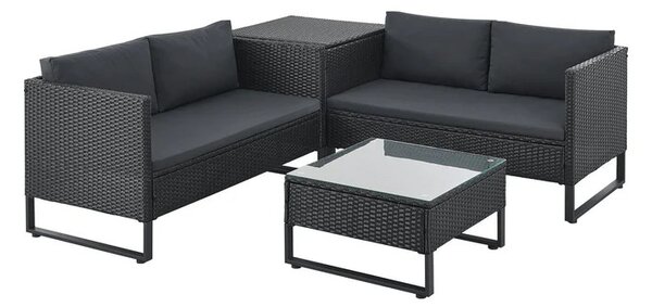 Juskys Set rattan Santorini - negru