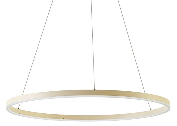 Arcchio Lampă suspendată LED Albiona, bej, 1 inel, Ø 80 cm, reglabil, Bej, Bucătărie, Metal, Modern