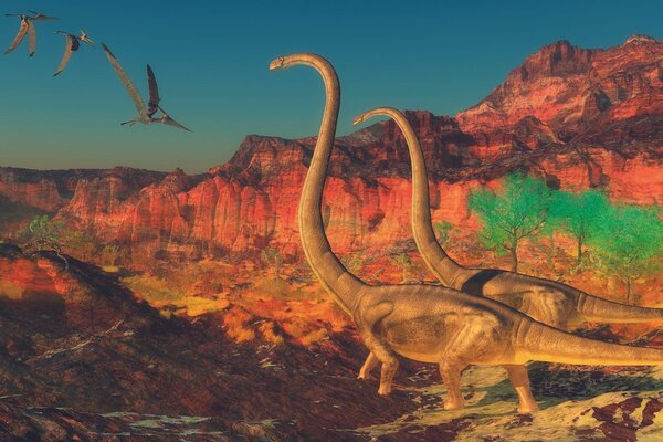 Tapet lumea dinozaurilor