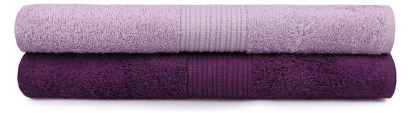 Set 2 prosoape baie 404, violet/lila, bumbac, 70x140 cm