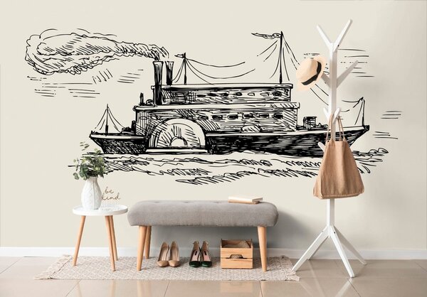 Tapet navă spectaculoasă în design retro