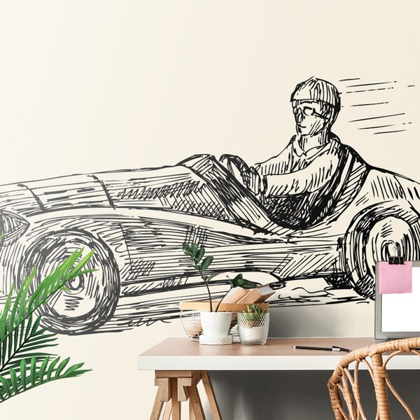 Tapet mașini de curse în design retro