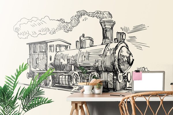 Tapet trenul în design retro