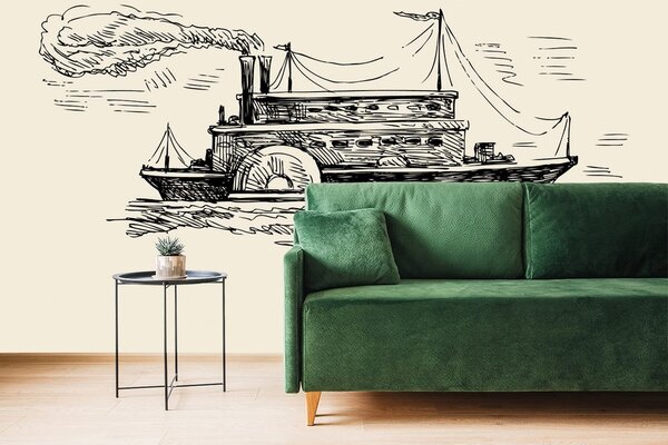 Tapet navă spectaculoasă în design retro