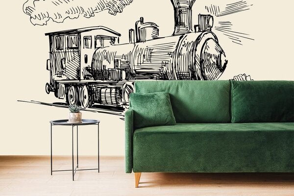 Tapet trenul în design retro