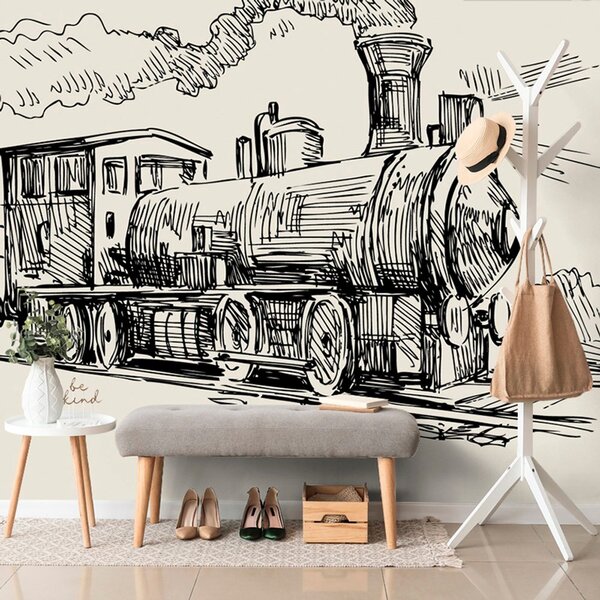 Tapet trenul în design retro