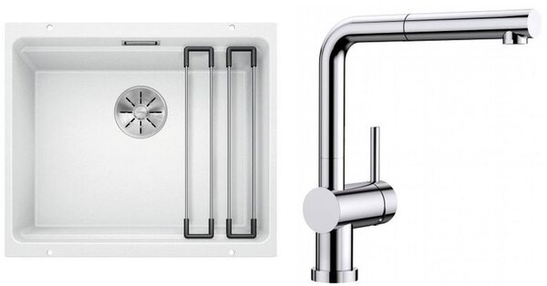 Set chiuvetă din granit Blanco Etagon 500-U 522231, baterie bucătărie Blanco Linus-S-F 514023