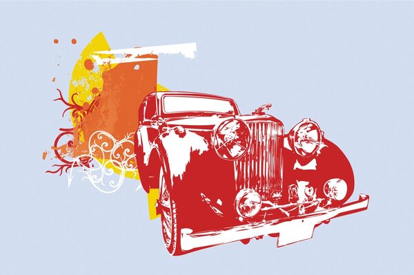 Tapet mașină retro cu abstract