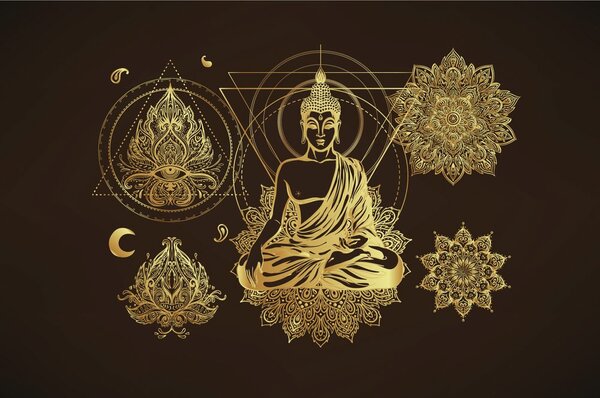 Tapet Buddha de aur