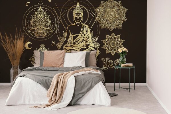 Tapet Buddha de aur meditează