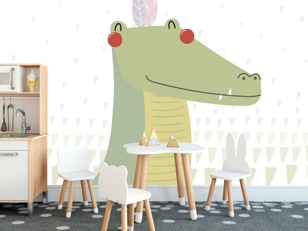 Tapet crocodilul drăguț cu pene