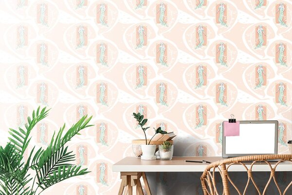 Tapet farmecul femeii în design abstract