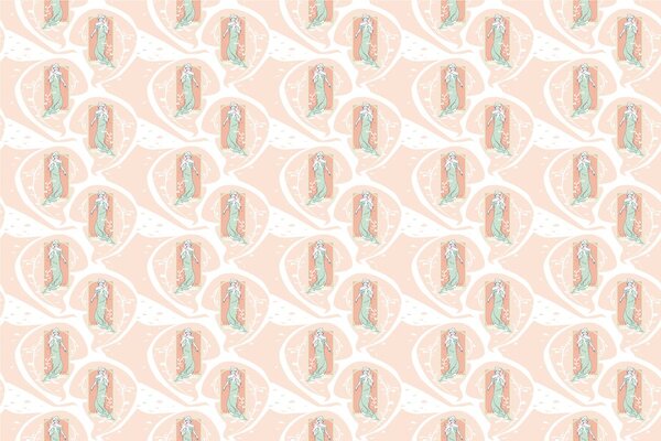 Tapet farmecul femeii în design abstract