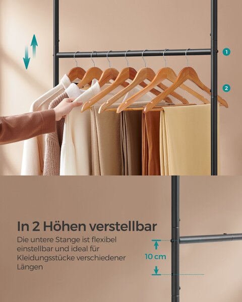 Cuier pe roti Songmics Maro 98.5x35x180.3 cm