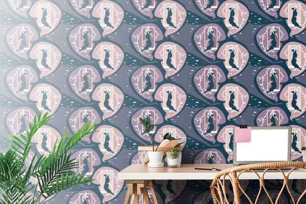 Tapet farmecul femeii în design întunecat