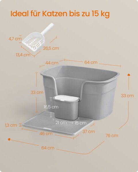 Litiera Gri Feandrea 75x63.5x33 cm