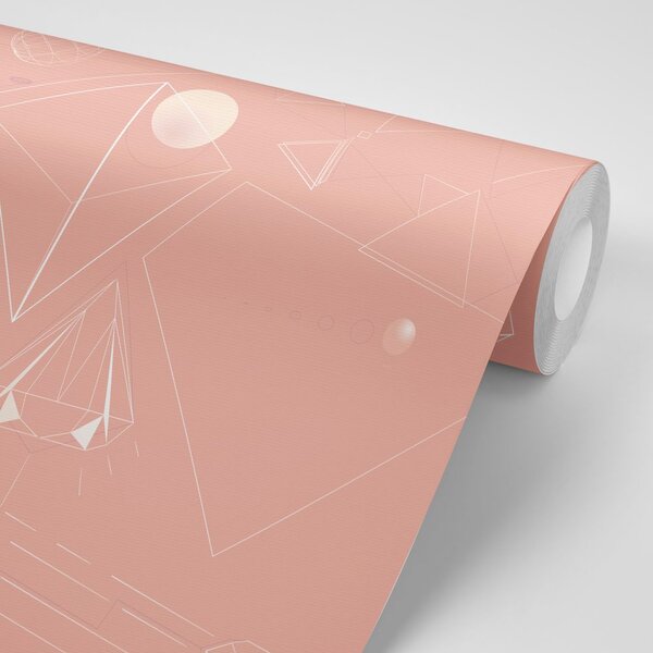 Tapet modele geometrice roz