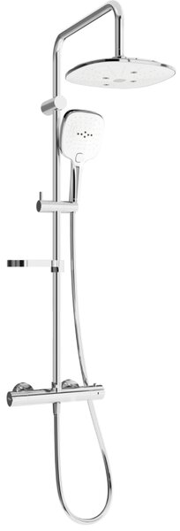 Set de duș Mexen KX17 cu robinet termostatic Kai, alb-crom, 771501791-02