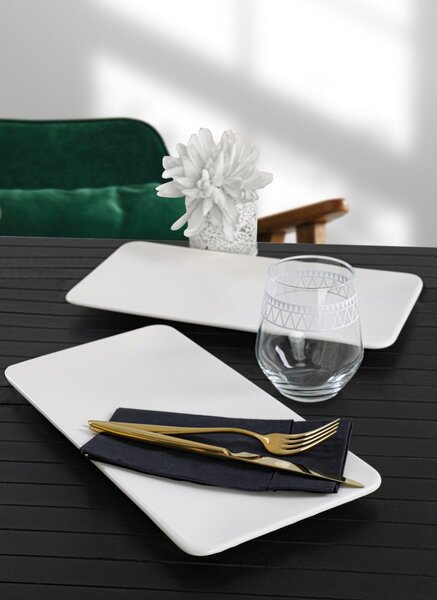 Set 2 platouri 275KRM1720, alb, ceramica, 33x17 cm