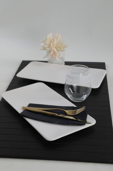 Set 2 platouri 275KRM1720, alb, ceramica, 33x17 cm