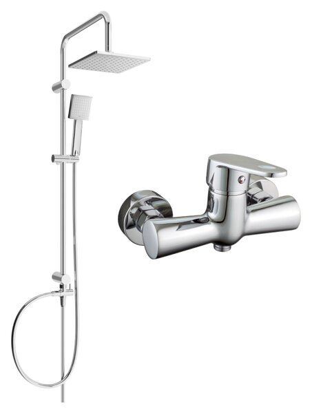 Set de duș Mexen Tord cu duș cu efect de ploaie și robinet de duș Kama, crom, 72540200-00