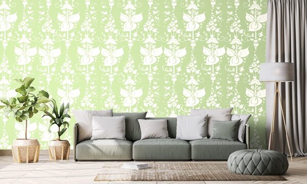 Tapet model popular verde