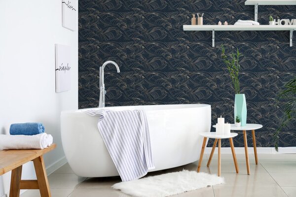 Tapet structura frunzelor în design luxos
