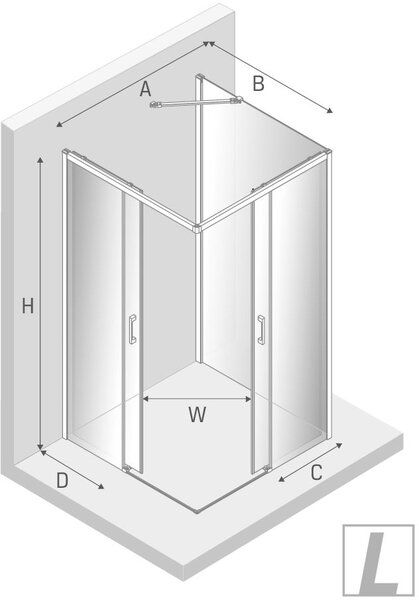 New Trendy Prime White cabină de duș 90x80 cm dreptunghiular alb mat/sticlă transparentă K-1093