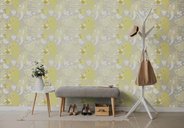Tapet motiv popular în design gri-galben